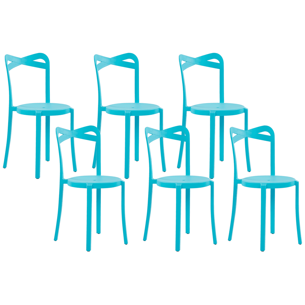 Beliani Sada 6 jedálnych stoličiek plastových modrých CAMOGLI
